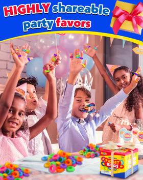 KLT party favors in bright colors promote sharing and fun.