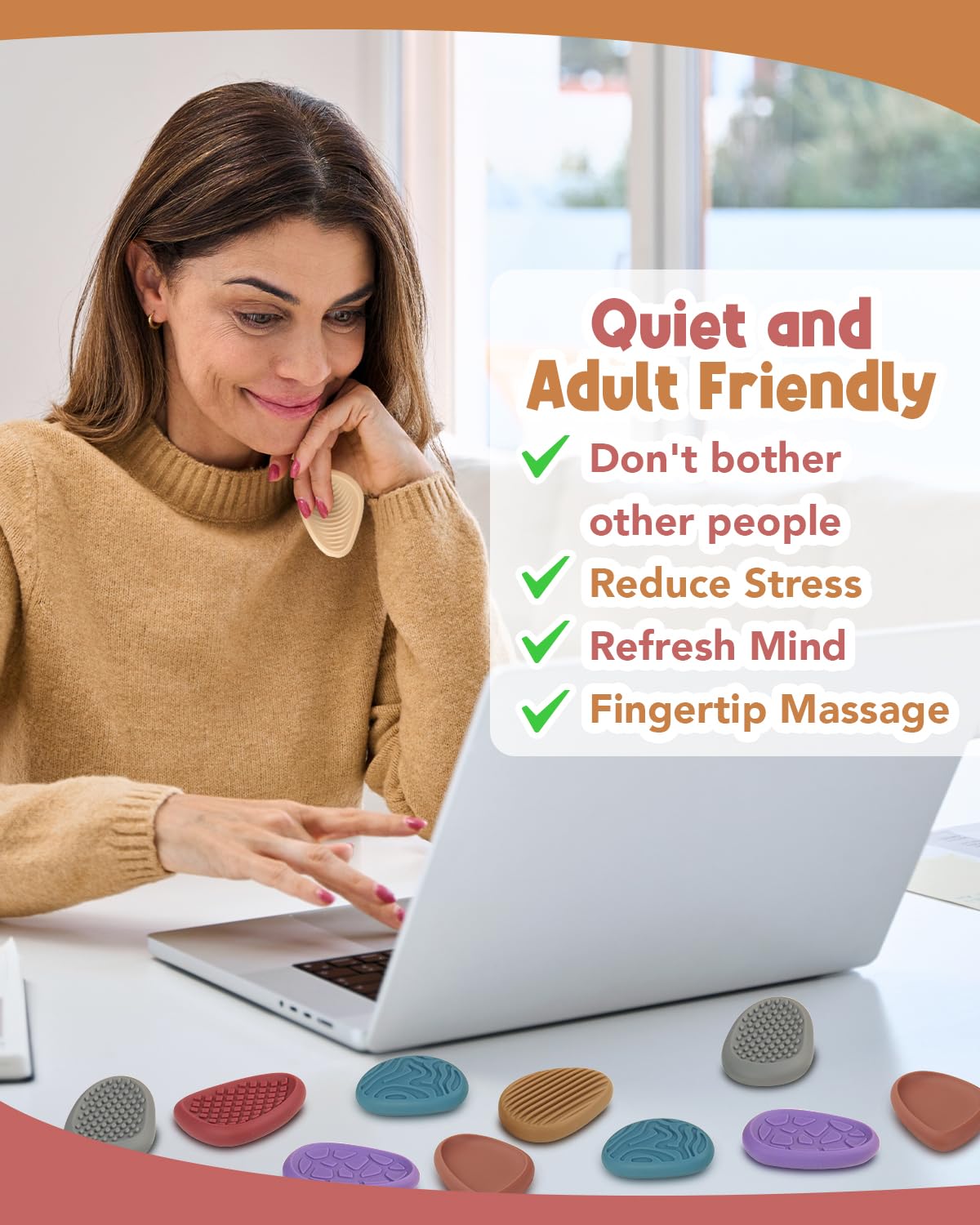 KLT Quiet-pocket fidget stone fits in your pocket for discreet stress relief
