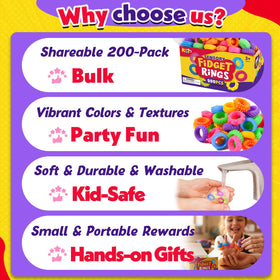 KLT textured fidget rings for sensory play and fine motor development.