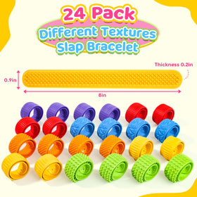 KLT silicone textured bracelets close-up for tactile play