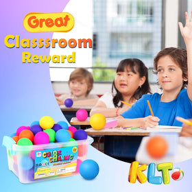 KLT purple-to-blue color-changing stress ball for sensory exploration.
