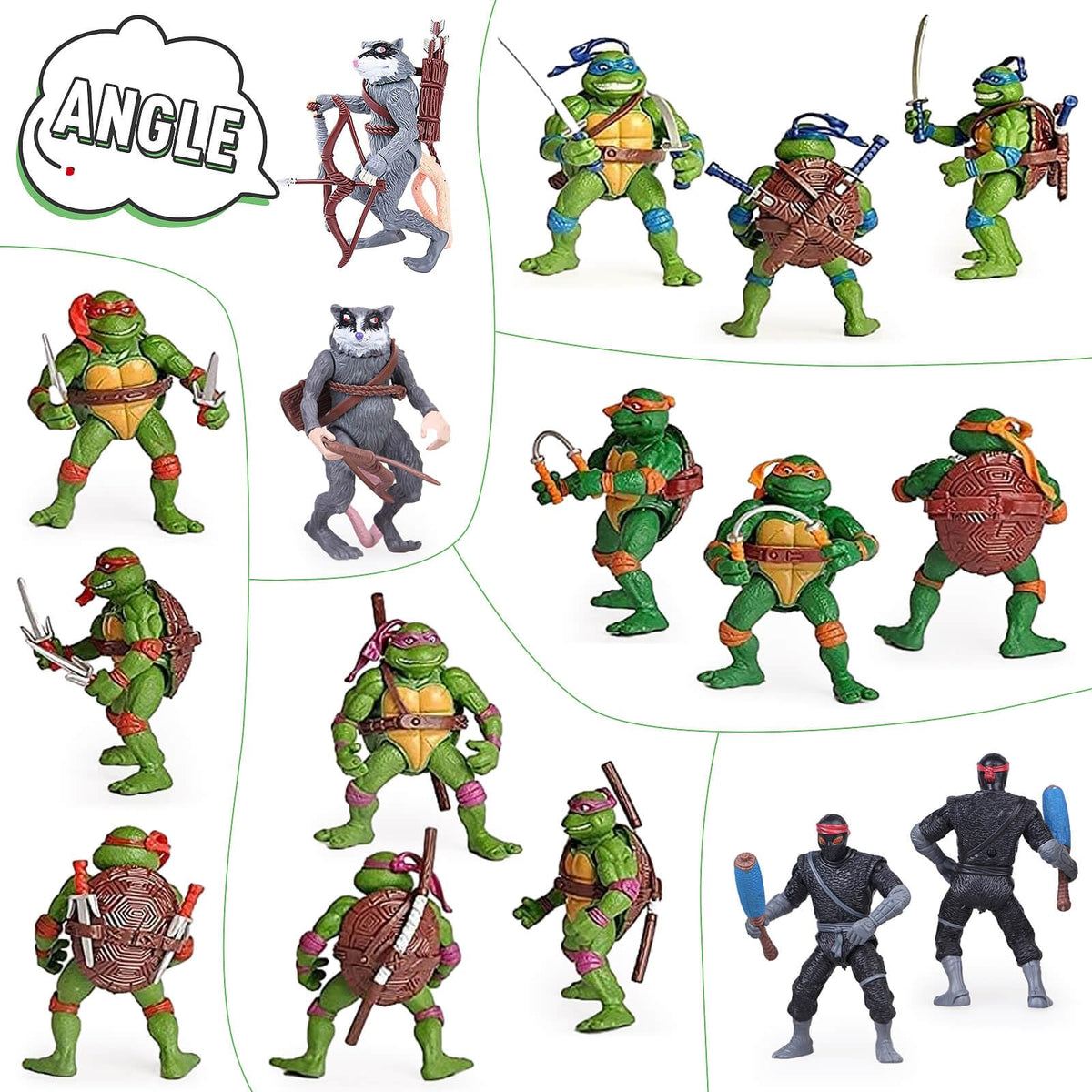 KLUKGE turtles action figures with multi-jointed joints support versatile poses