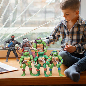 KLUKGE turtles action figures 4.7 inches fit neatly on shelves