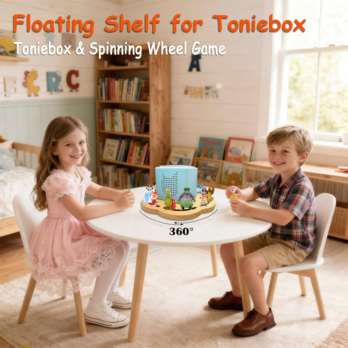 KLUNMA petal-shaped Tonies storage keeps Toniebox and figures neatly organized.