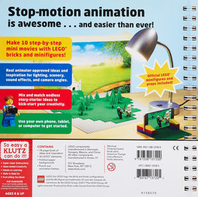 Klutz Lego Make Your Own Movie frames highlight reusable pieces for creative storytelling