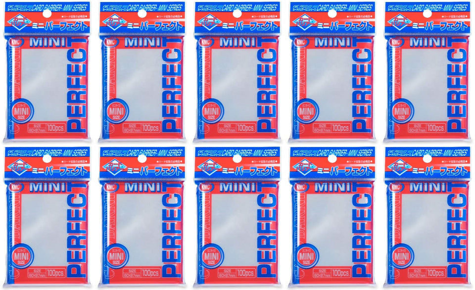 KMC Perfect Size Card Sleeves Mini 10-pack in compact packaging protects small cards during transport