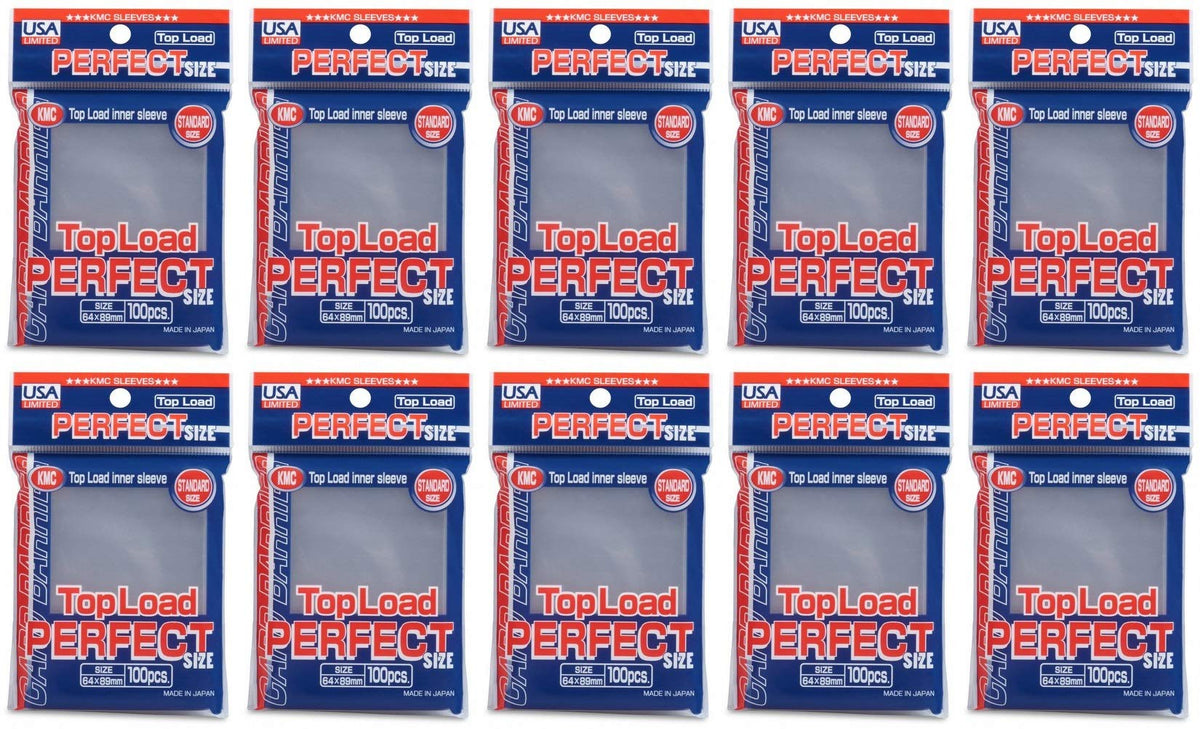 KMC Perfect Size Sleeves Topload standard 10-pack protects standard cards while maintaining clear visibility