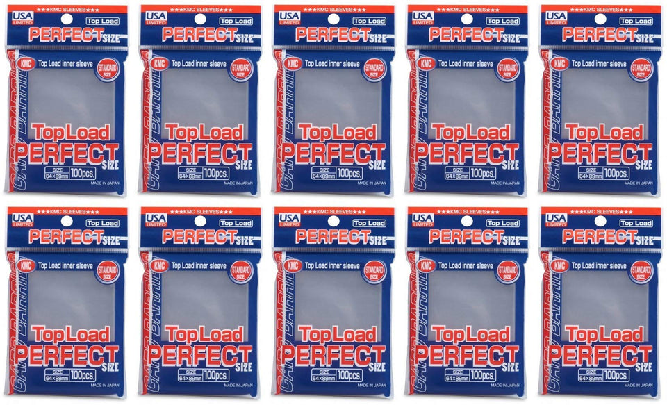 KMC Perfect Size Sleeves Topload standard 10-pack protects standard cards while maintaining clear visibility