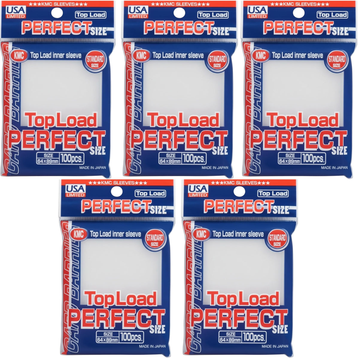 KMC Sleeves USA Version 5-pack 100 sleeves protect standard cards during storage