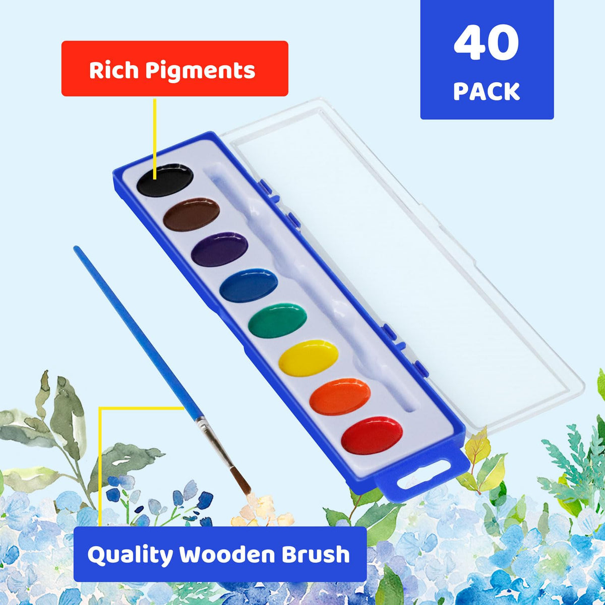 KMLYDGS watercolor case with brush highlighting portable, ready-to-use paints.