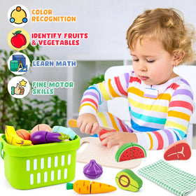 KMTJT cutting board and knife showcase realistic prep play for curious toddlers.