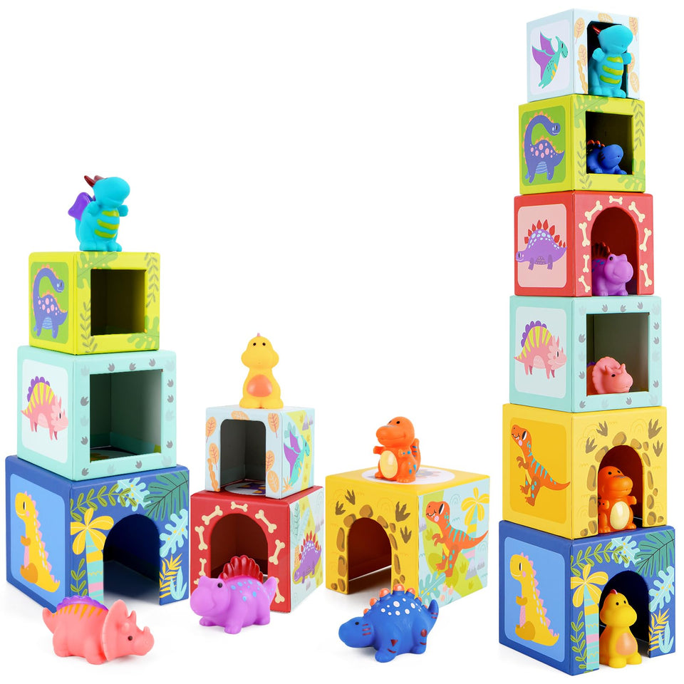 KMTJT dinosaur sorting blocks for early cognitive play and stacking