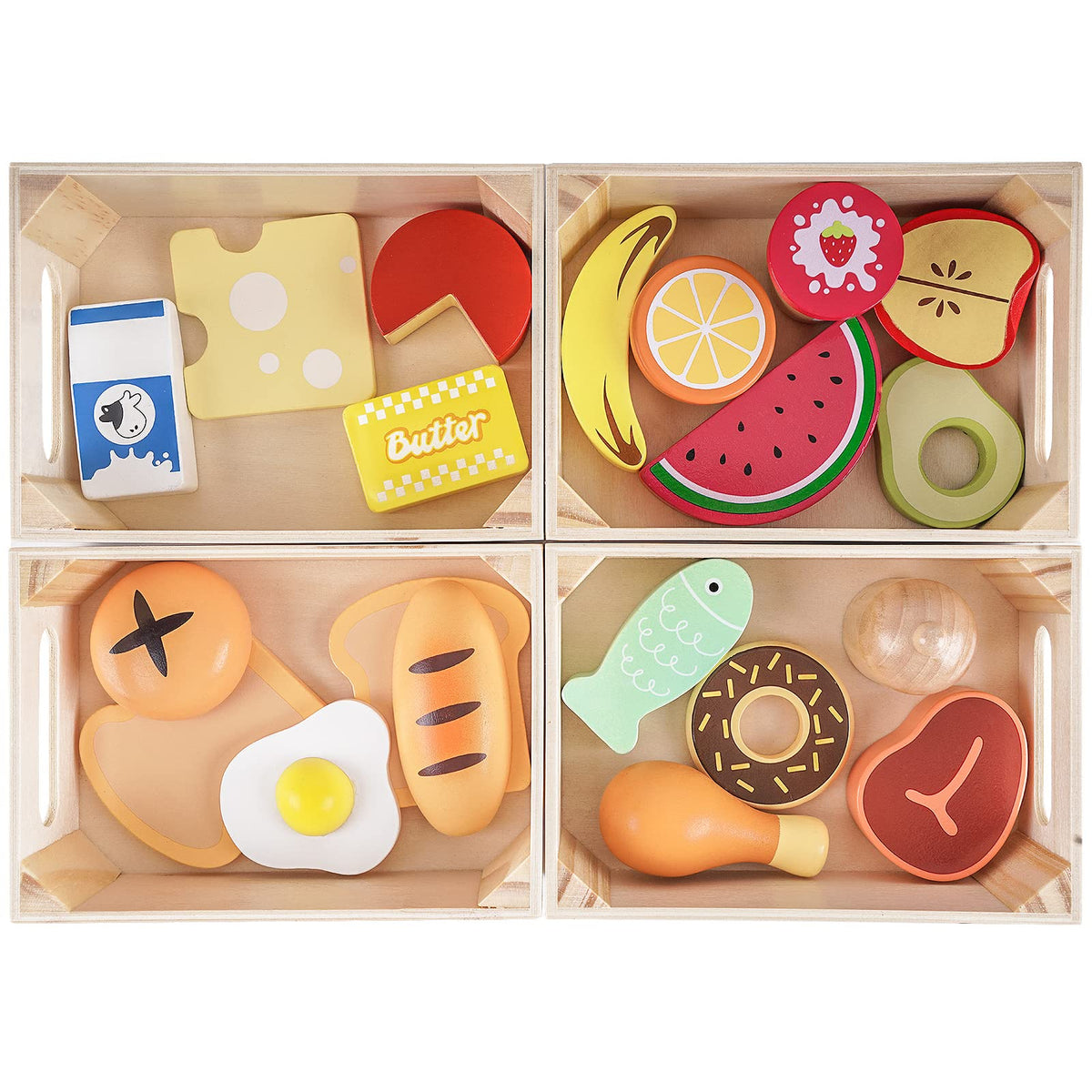 KMTJT Food Groups wooden watermelon play food for imaginative pretend play and healthy kitchen exploration.