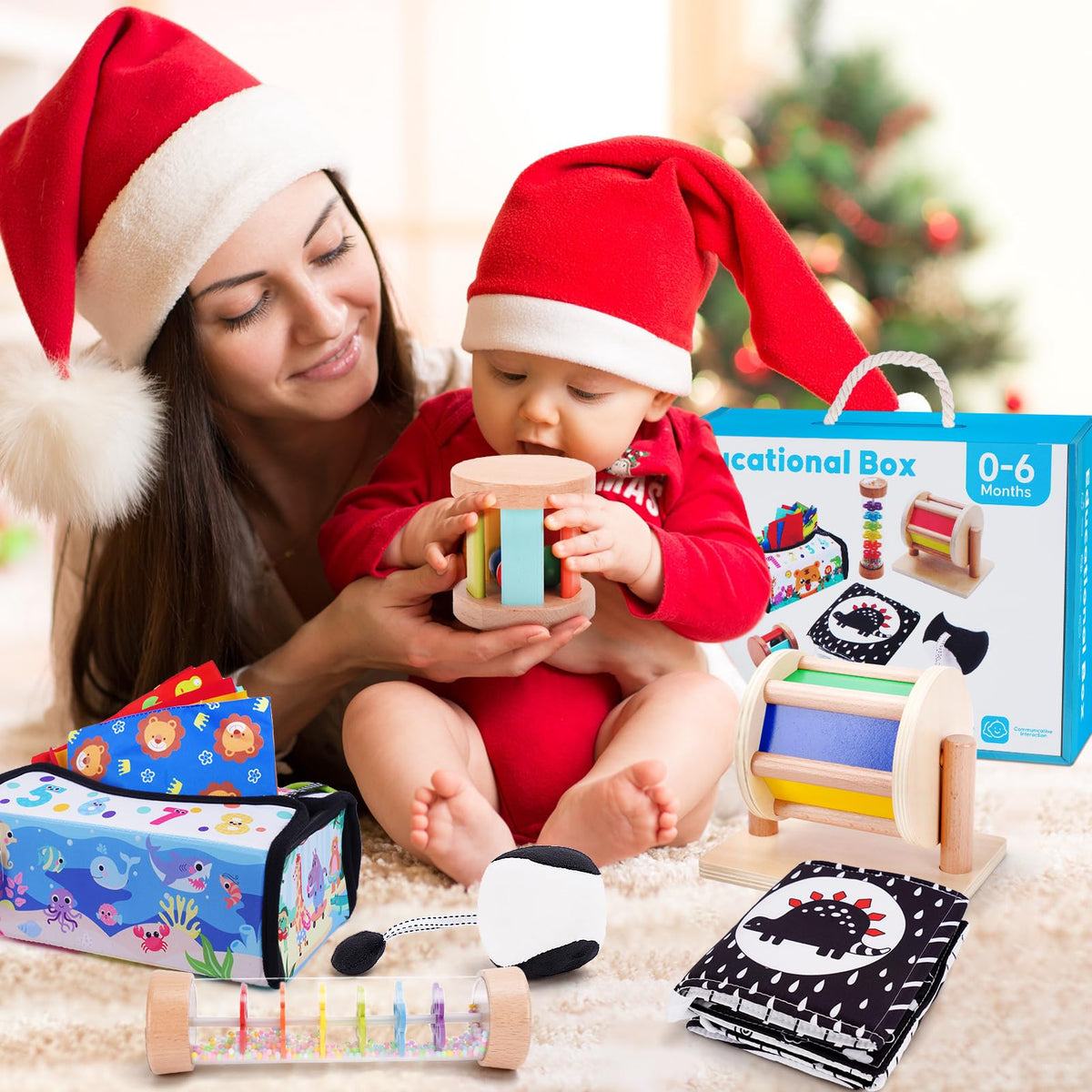 KMTJT Montessori Gift Box packaging highlights a ready to gift baby present