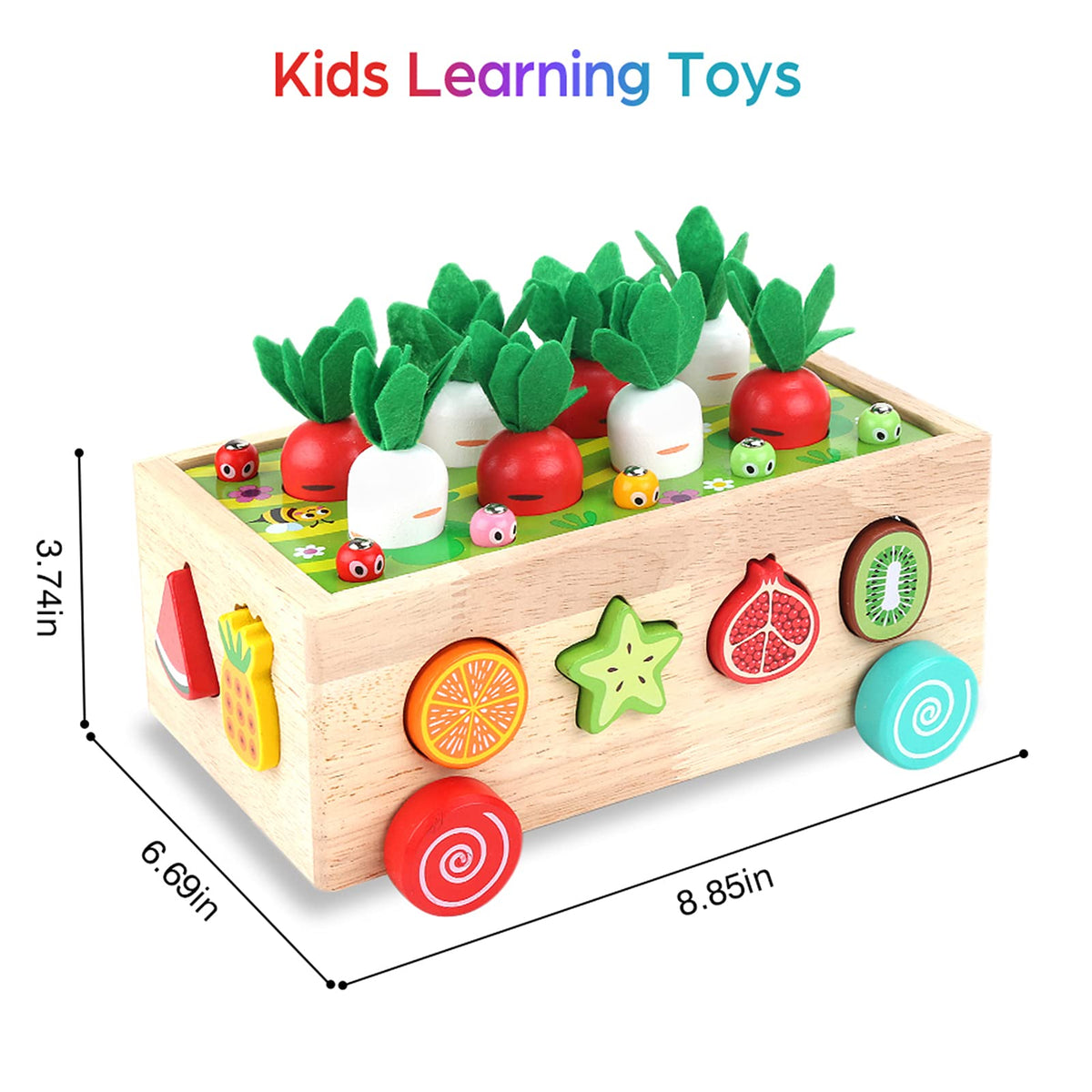 KMTJT wooden carrots encourage grasping and coordination while teaching colors.