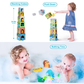 KMTJT safari bath toy elephant encourages colorful splash and fine motor practice.