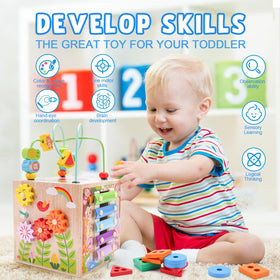 KMTJT Wooden Activity Cube animal matching to boost memory and pairing