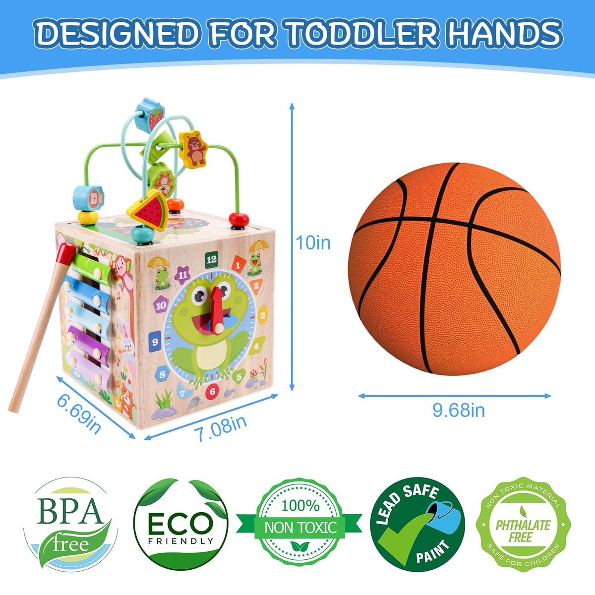 KMTJT wooden activity cube pink animal matching cards support memory and recognition.