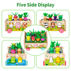 KMTJT wooden farm animals set supports imaginative play and fine motor skills.