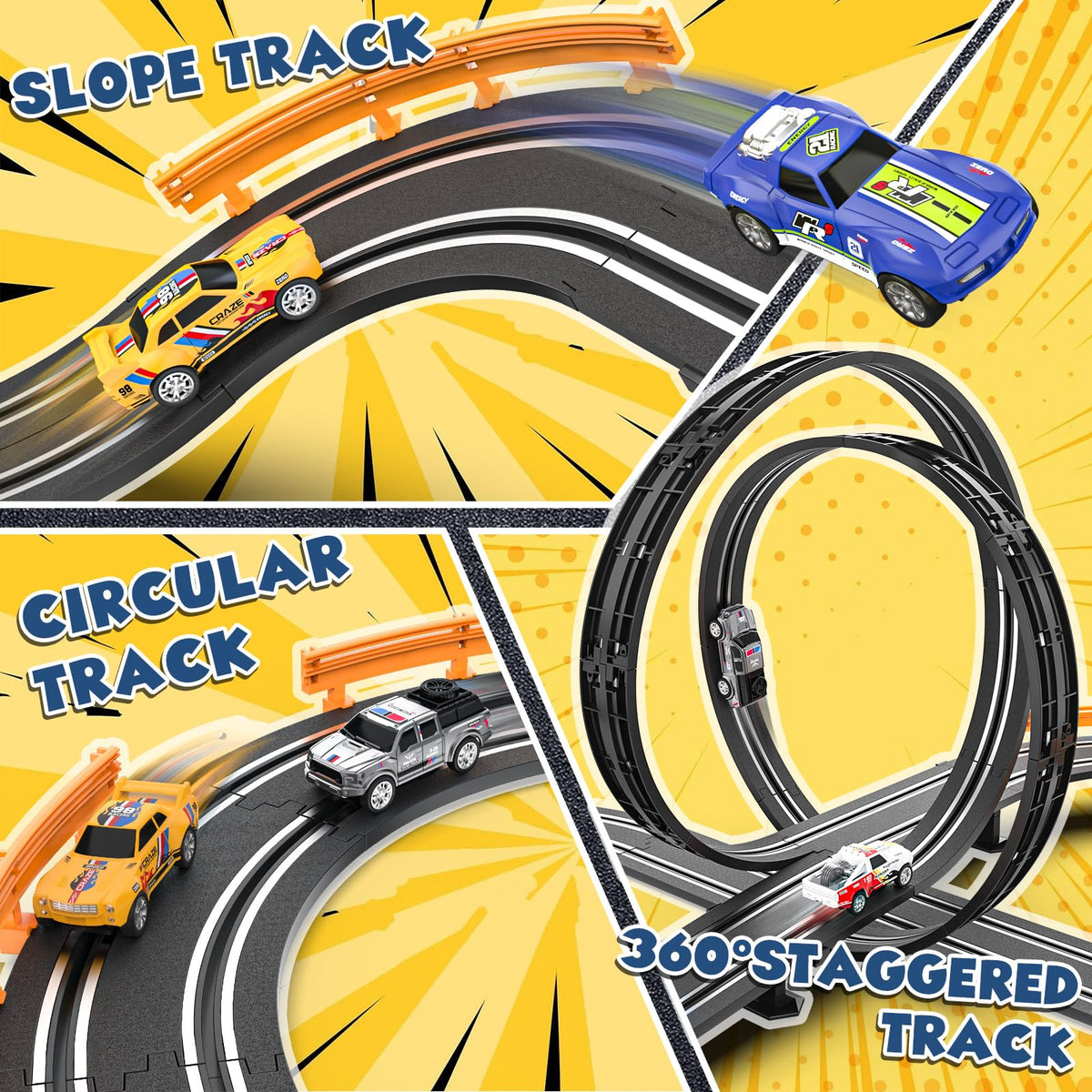 Kmuxilal slot track 360 degree loop provides thrilling continuous laps