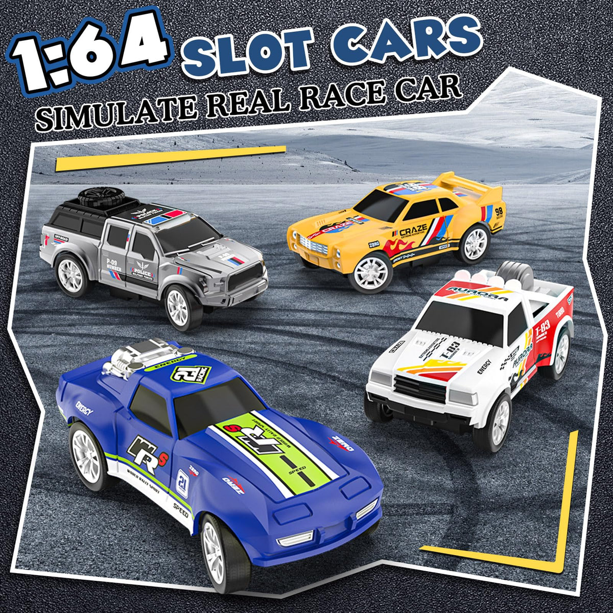 Kmuxilal slot car curved section enables controlled turns and exciting laps