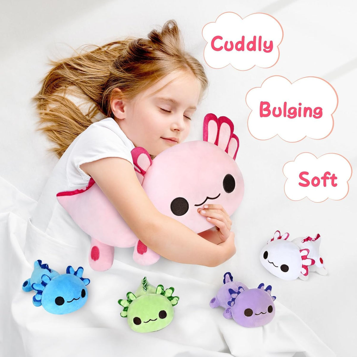 KMUYSL Axolotl plush gift box packaging with five-piece set