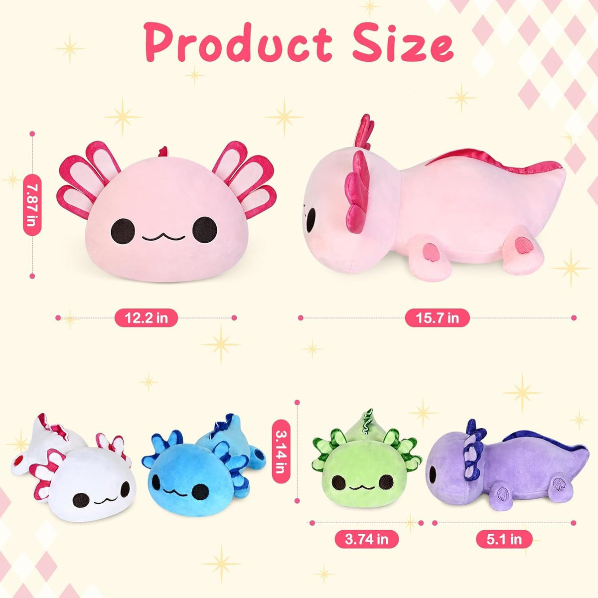 KMUYSL Axolotl plush compact size ideal for travel and on-the-go play