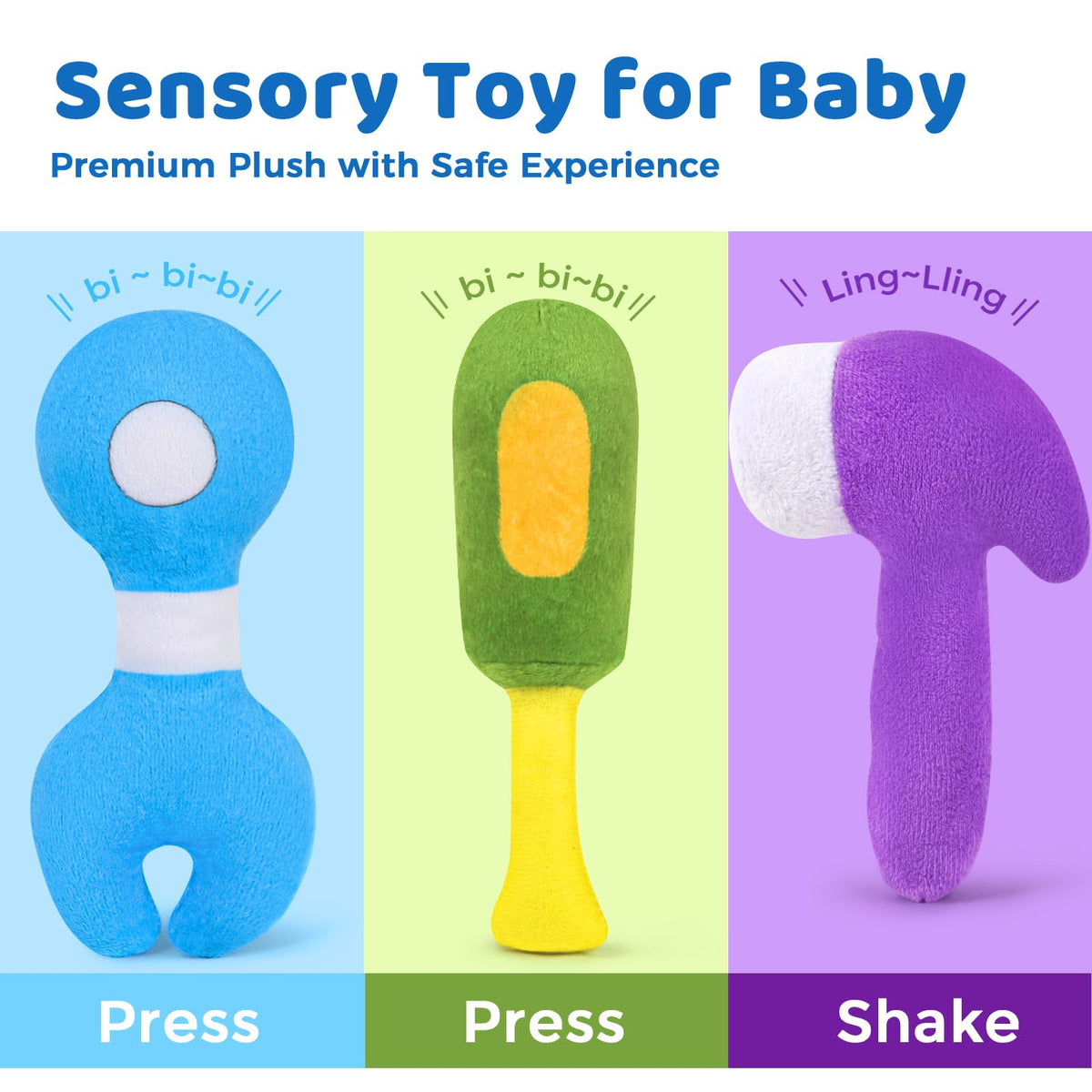 KMUYSL hammer plush with jingle sounds for sensory play.