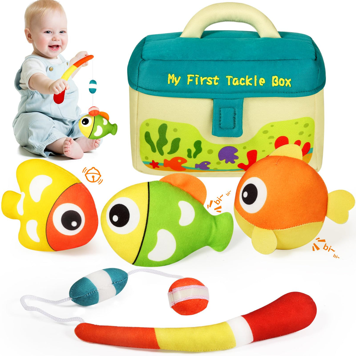 KMUYSL My First Tackle Box set with soft tackle box ideal for grasping during playtime