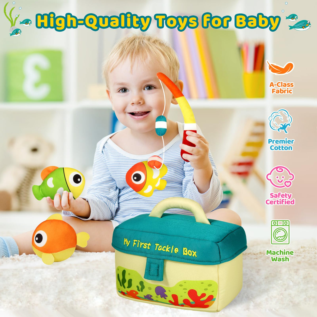 KMUYSL sensory fish toy with jingle sound invites baby exploration and hearing development