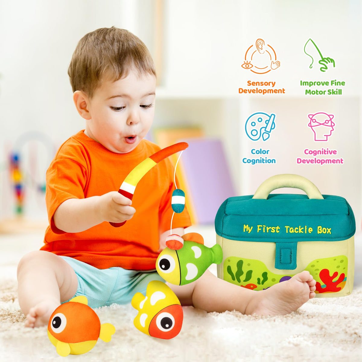 KMUYSL fish toy squeaker 1 offers gentle sounds to engage tiny hands