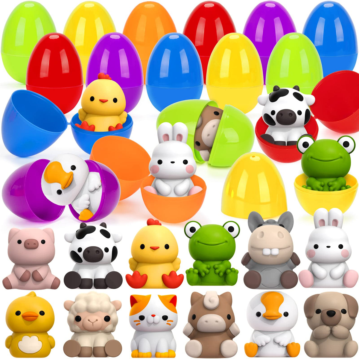 KMUYSL Easter eggs fillers pack with glossy shells for fun hunts