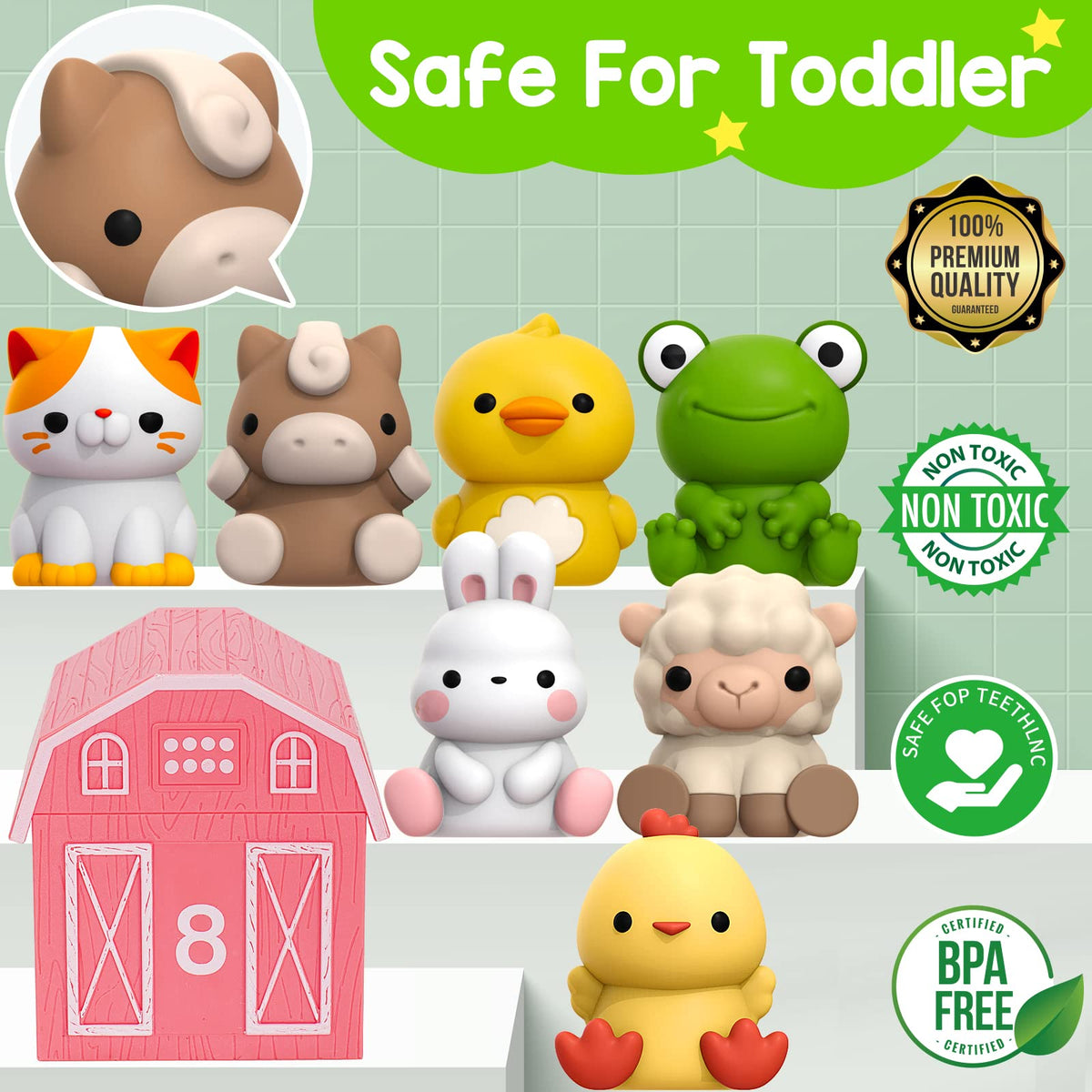 KMUYSL animal-holes focus shows easy insertion for little fingers during play.