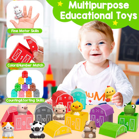 KMUYSL farm animals duck with holes aiding hand-eye coordination during play.