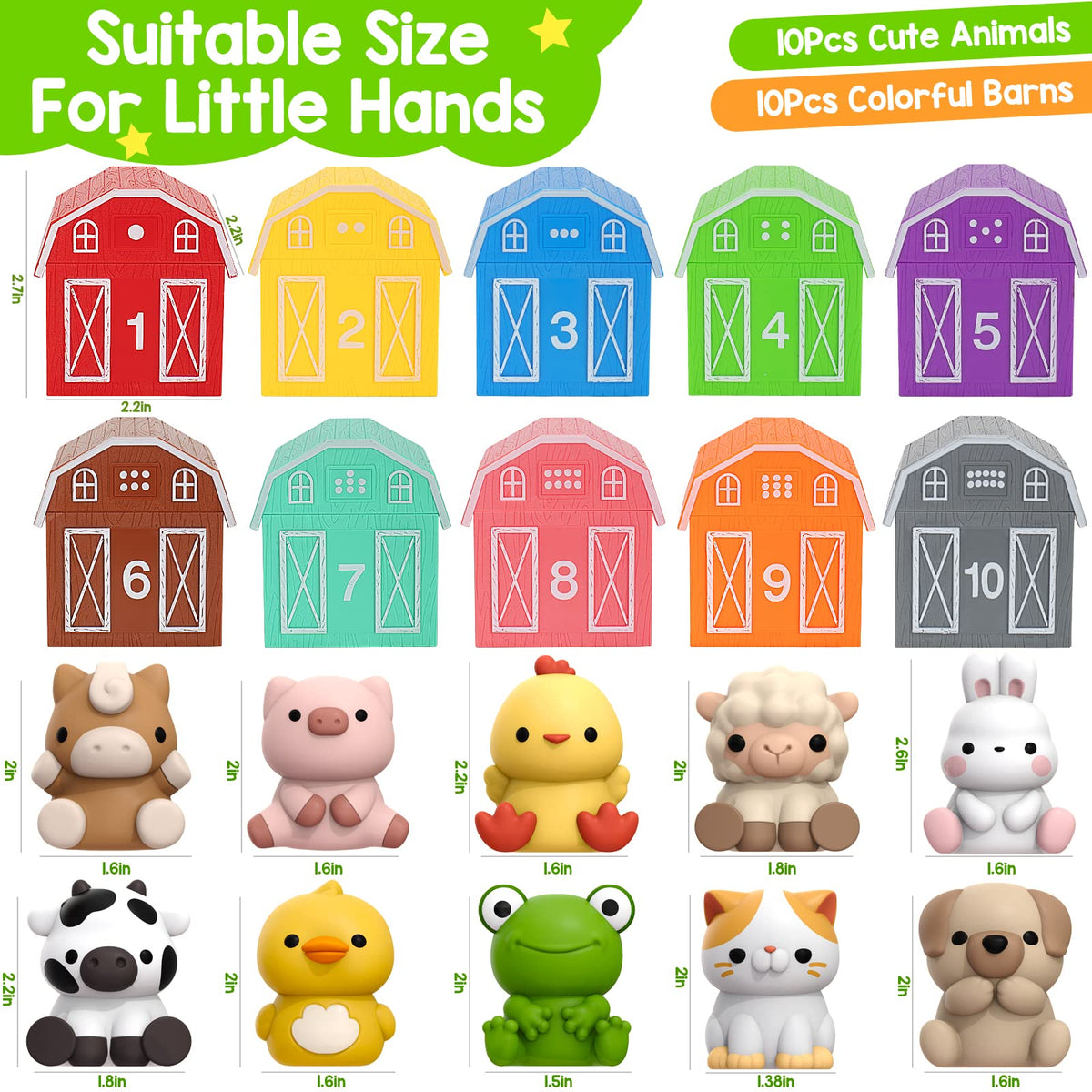 KMUYSL farm animals rabbit with barns encourages color recognition and storytelling.