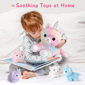 KMUYSL gift box-ready unicorn-cat plush set for birthdays and holidays