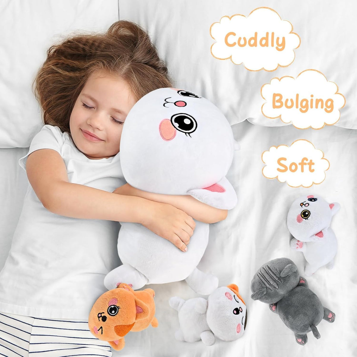 KMUYSL Mommy cat is 33 cm tall for confident hugs.