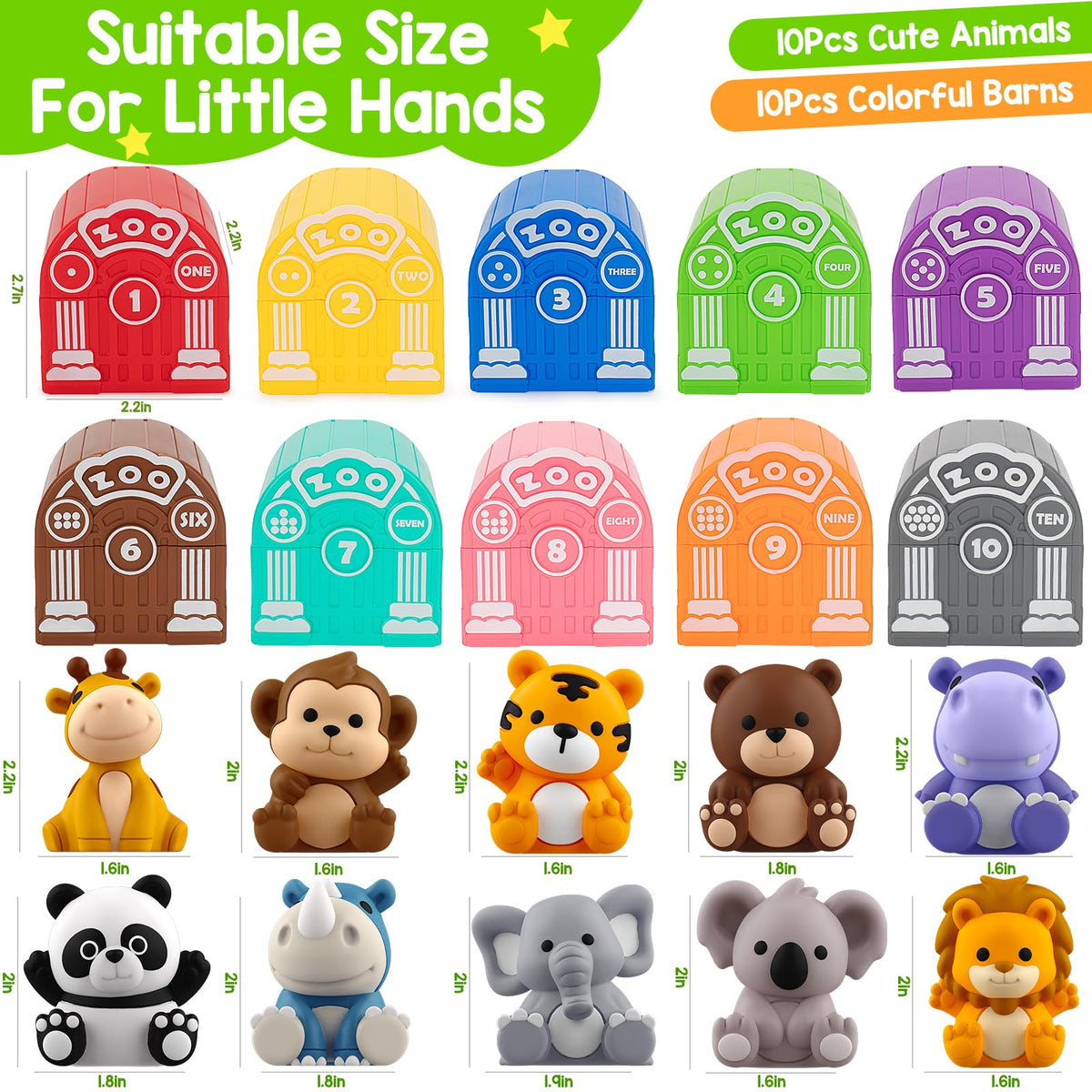 KMUYSL safari animals toy set counting play promotes number recognition skills