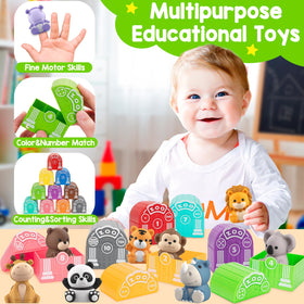 KMUYSL safari animals toy set small parts support fine motor skills