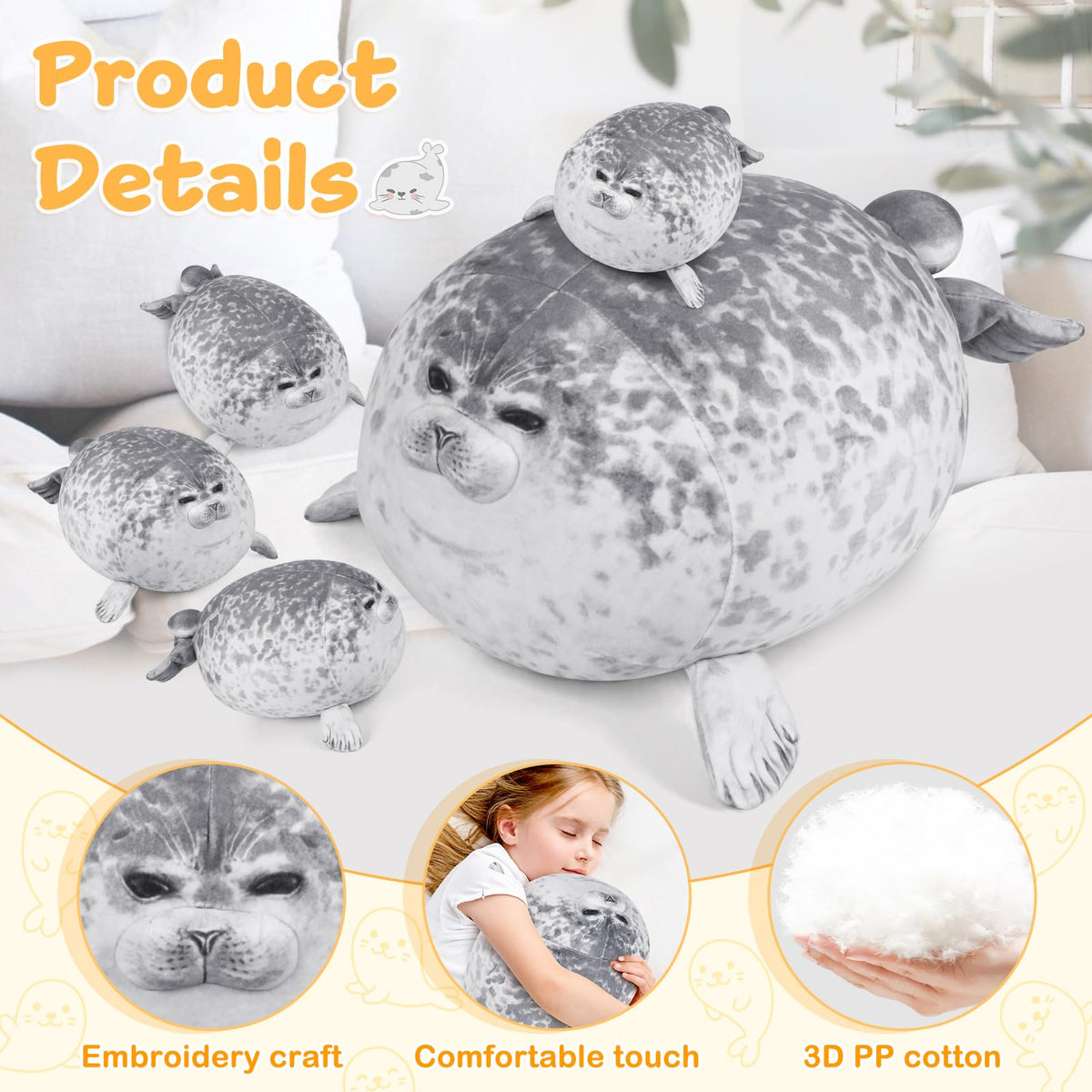 KMUYSL seal with babies in tummy open zipper; reveal playful storytelling moments.