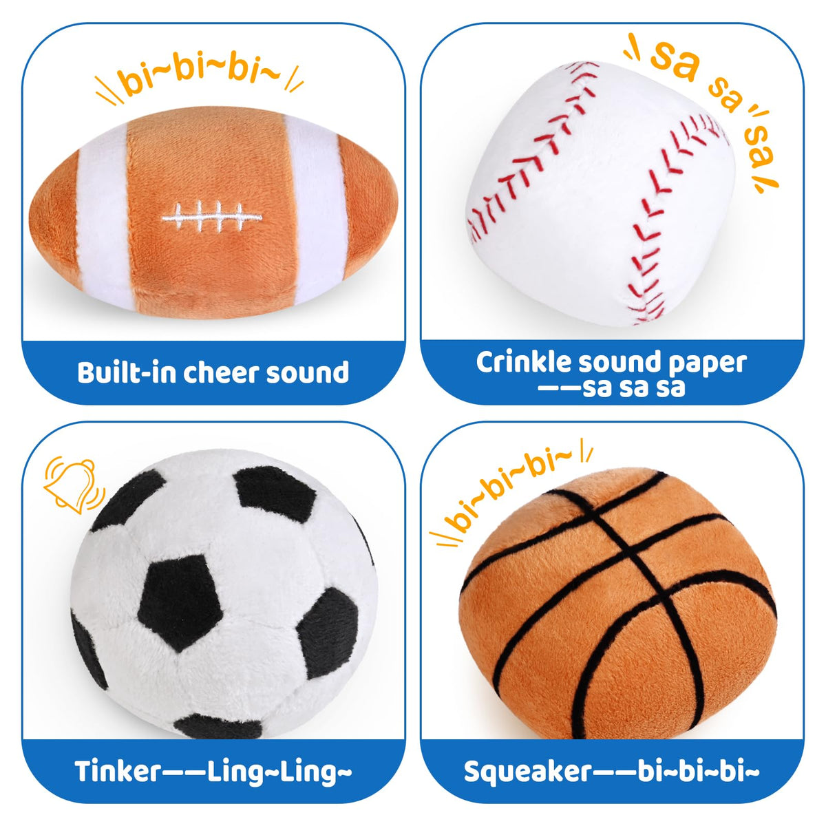 KMUYSL Sensory balls basketball image with squeaker for engaging sound exploration