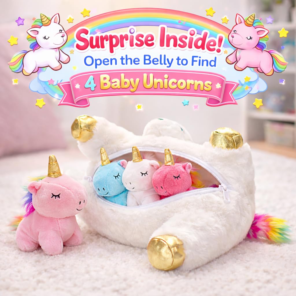 KMUYSL mommy unicorn measures 30 cm, ideal for hugs