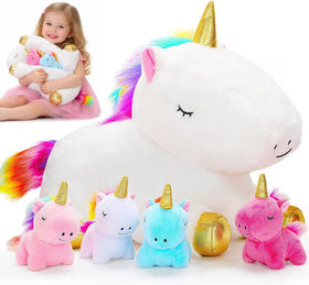 KMUYSL unicorn mommy with four babies in tummy for imaginative playtime