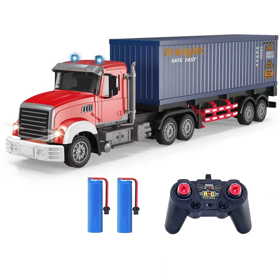KNACKTOYZ RC semi-truck with trailer front view boosts immersive play