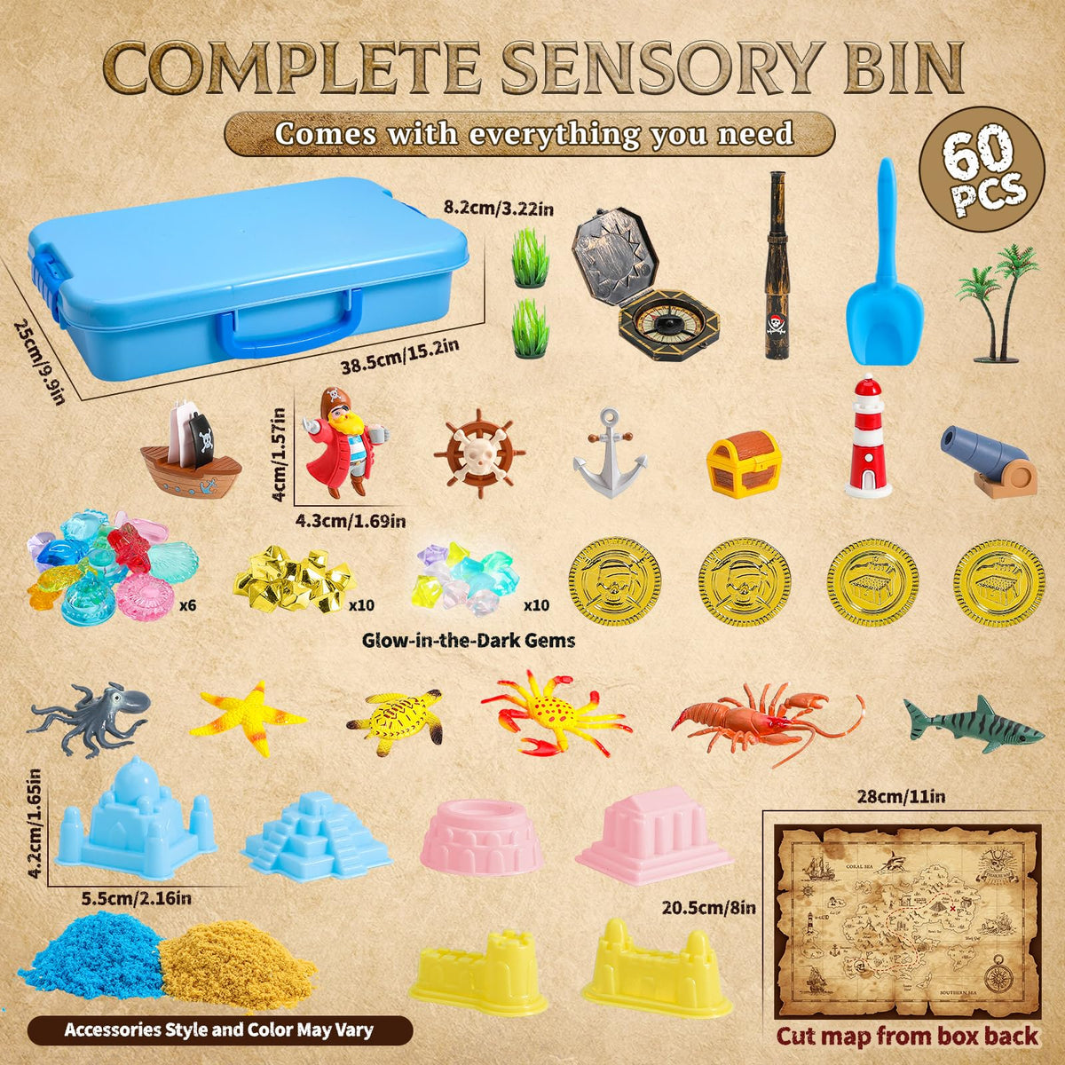 KNASON pirate-themed accessories with spyglass and compass for role-play adventures