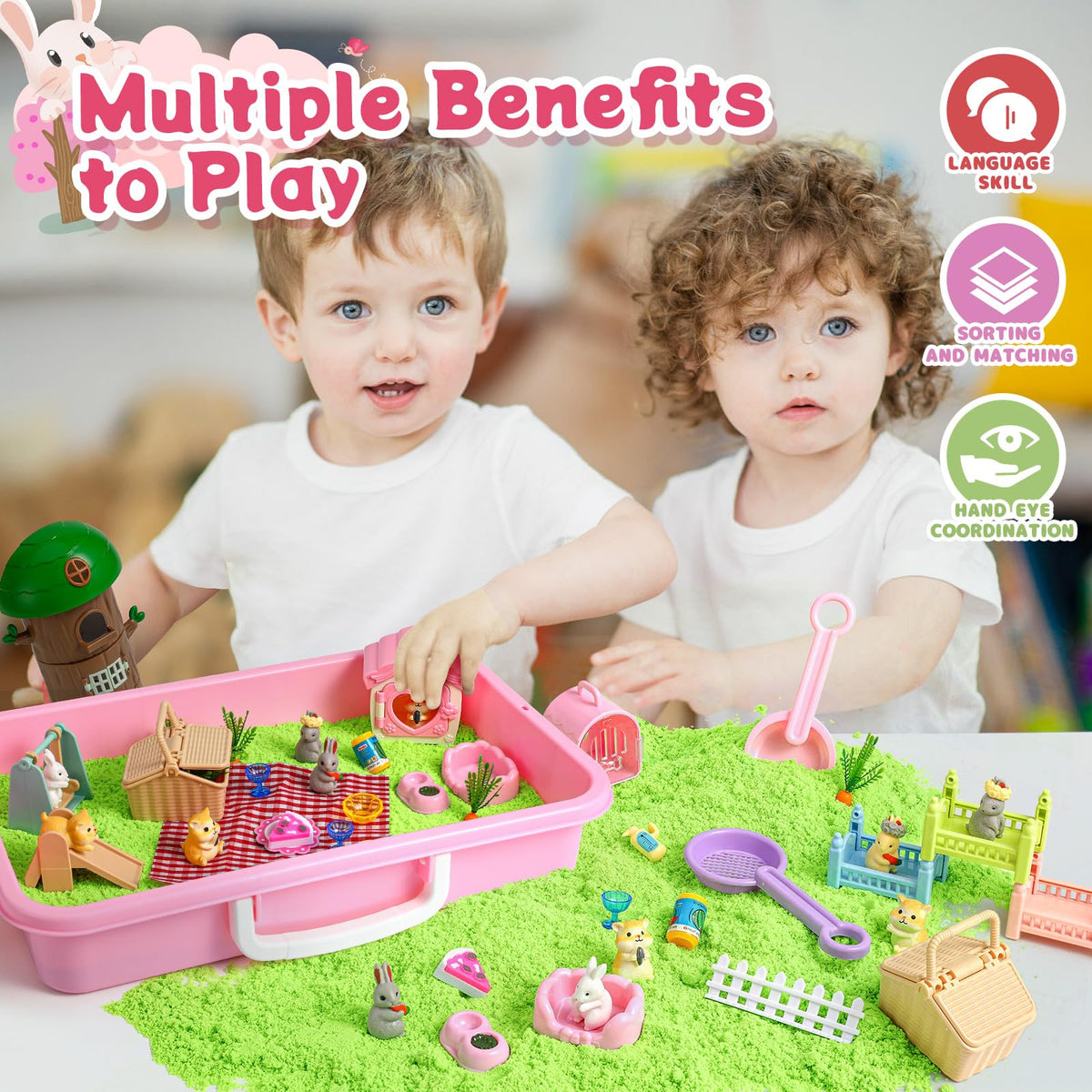 KNASON sandbox with lid for easy indoor/outdoor storage and play