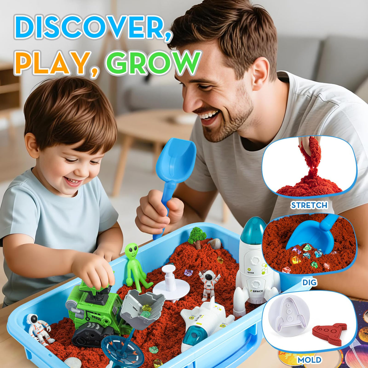 KNASON sandbox with lid for easy cleanup and organized storage