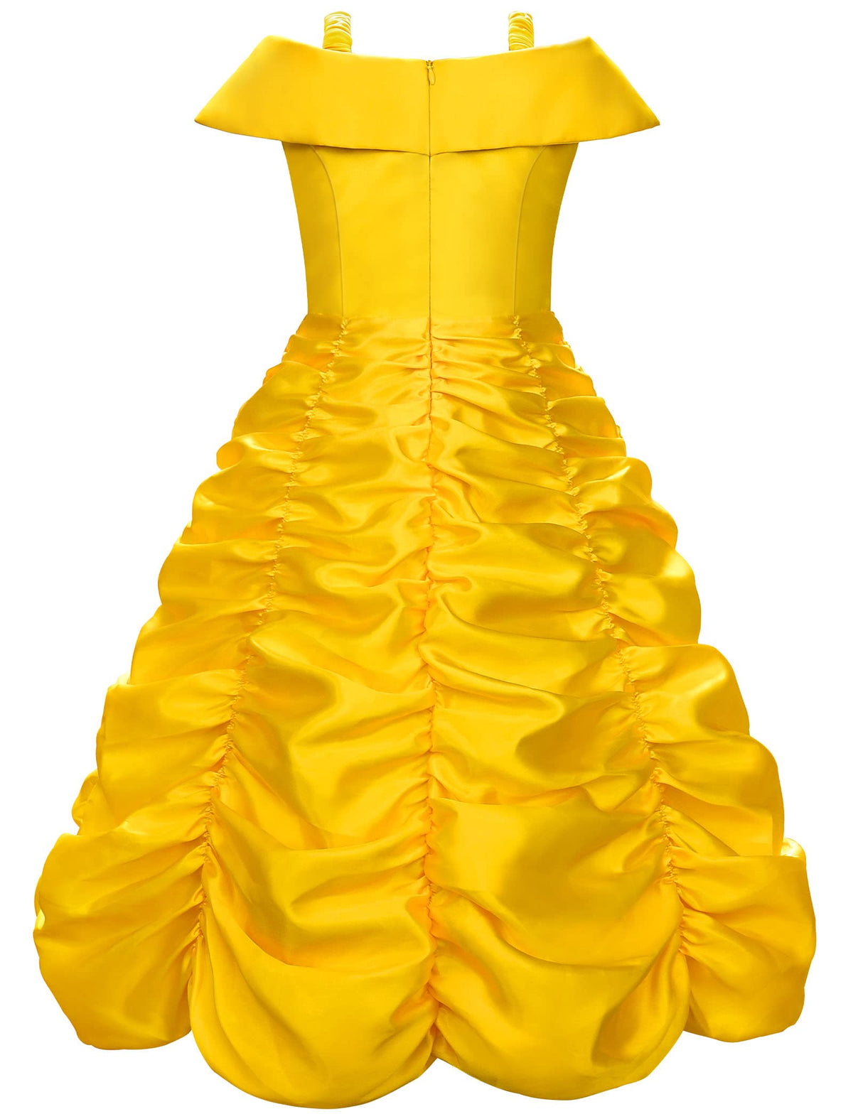 Knemmy princess dress yellow peplum detail ideal for photos.