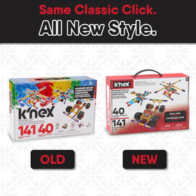 K'NEX 141-piece set sparks imagination beyond fixed models.
