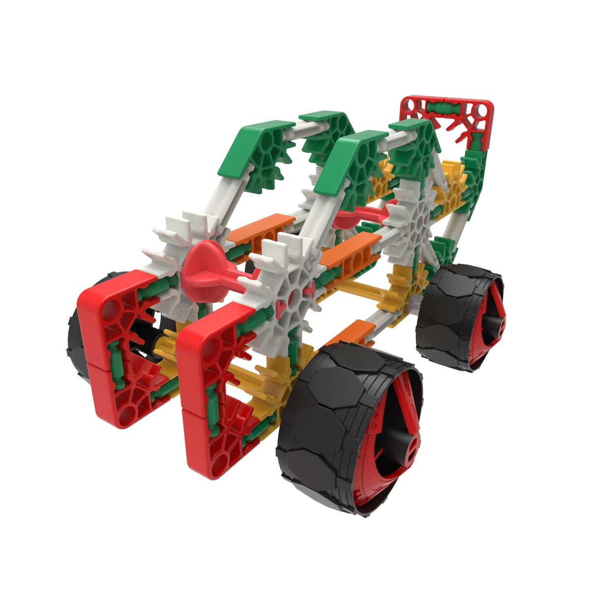 K'NEX moving models include cars and planes for interactive play.